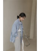 Spring Autumn Vintage Corduroy Jacket Women Loose Oversized Blouse Outwear Coat Laides Blue Beige Harajuku Ropa de Mujer