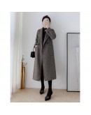 Spring Autumn Wool Cashmere Coat Alpaca Warm Winter Women Long Woolen Coat Office Lady Slim Female Overcoat Plus Size 4XL