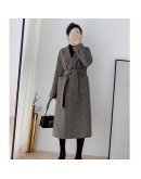 Spring Autumn Wool Cashmere Coat Alpaca Warm Winter Women Long Woolen Coat Office Lady Slim Female Overcoat Plus Size 4XL