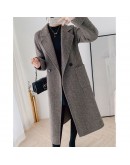 Spring Autumn Wool Cashmere Coat Alpaca Warm Winter Women Long Woolen Coat Office Lady Slim Female Overcoat Plus Size 4XL