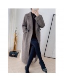 Spring Autumn Wool Cashmere Coat Alpaca Warm Winter Women Long Woolen Coat Office Lady Slim Female Overcoat Plus Size 4XL