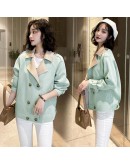  Chic Autumn Suede Jacket Women Spring Short Outerwear Coat Sweet Color Green Yellow Overcoat Mujer Chaqueta