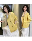  Chic Autumn Suede Jacket Women Spring Short Outerwear Coat Sweet Color Green Yellow Overcoat Mujer Chaqueta