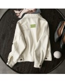 Spring Autumn  Cotton Jacket Oversized  Style Single Breasted Chic Denim Coats Beige Streetwear Jackets Cowboy Outwear