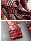 High  Autumn Winter Plaid Woolen Coats for Women Elegant Vintage Sashes Jacket Wool Coat Ladies Long Parka Plus Size