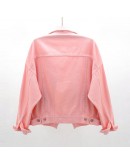 Candy Color Cotton Jacket Women Spring Autumn Short Coat Pink Jean Jackets Casual Tops White Purple Yellow Loose Outerwear