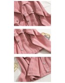  Autumn Outerwear Jacket Women Casual Solid Short Cotton Coat with Pockets Pink White Red Overcoat Mujer Chaqueta