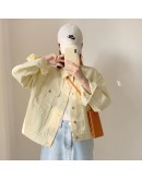 Spring Autumn Streetwear Jacket Oversized  Style Single Breasted Chic Denim Coats Yellow Black Jeans Jackets Outwear