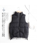 Side Zipper Cotton Padded Women's Vest Jacket Autumn Winter Warm Bubble Vest Waistcoat Women Bodywarm Clothing Chalecos