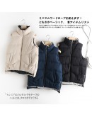 Side Zipper Cotton Padded Women's Vest Jacket Autumn Winter Warm Bubble Vest Waistcoat Women Bodywarm Clothing Chalecos