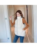 Side Zipper Cotton Padded Women's Vest Jacket Autumn Winter Warm Bubble Vest Waistcoat Women Bodywarm Clothing Chalecos