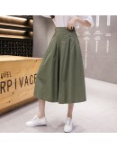 Casual Cotton Big Wide Leg Pants Women High Waist Summer Loose Calf-Length Streetwear Trousers Ladies Harajuku Pantalones Mujer