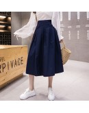 Casual Cotton Big Wide Leg Pants Women High Waist Summer Loose Calf-Length Streetwear Trousers Ladies Harajuku Pantalones Mujer