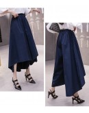 Loose Wide Leg Pants Women Elastic High Waist Irregular Trousers Female Punk Gothic Pants Casual Women Clothes Streetwear