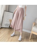  Summer Chiffon Wide Leg Pants for Women High Waist Pleated Patchwork Ankle Length Trousers Streetwear Pantalones Mujer