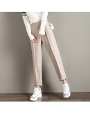  Autumn Harem Pants Women Ankle Length Streetwear Woolen Pants High Waist Casual Work Office Trousers Mujer Pantalones