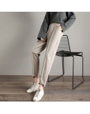  Autumn Harem Pants Women Ankle Length Streetwear Woolen Pants High Waist Casual Work Office Trousers Mujer Pantalones