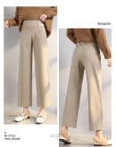   Winter Autumn Long Woolen Pants Women High Waist Wide Leg Pants Wool Pant Woman Female Long Trousers Plus Size