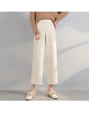   Winter Autumn Long Woolen Pants Women High Waist Wide Leg Pants Wool Pant Woman Female Long Trousers Plus Size