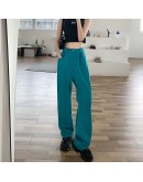 Autumn  Streetwear Harajuku Jeans High Waist Pink Women's Jean Pants Buttons Long Denim Wide Leg Pant Chic Trouses