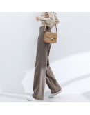 Long Wide-leg Woolen Pants Women Autumn Winter High Waisted Loose Casual Straight Leg Trousers   Pantalones Mujer