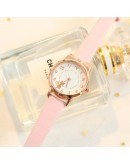  Women Watches Cat Pattern Leather Ladies Wrist Watches Dress Students Children Pink Watch Girl Gift Clocks Montre Femme