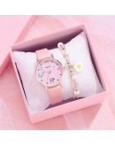 Gaiety   Watch Women Students Cartoon Pattern White Watch Girls Children Leather Clock Lovely Quartz Wristwatch Gift