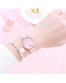 Gaiety   Watch Women Students Cartoon Pattern White Watch Girls Children Leather Clock Lovely Quartz Wristwatch Gift