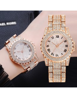  Relogio Feminino  Bling Women's Watches  Rhinestone Diamond Silver Rose Gold Watch For Ladies Simple Clock