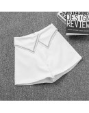 Summer High Waist Wide Leg Dot Shorts Women Beading Shorts for Women A-Line Office Work Suit Shorts  Chic Short Femme