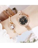 Lvpai Top  2pc/set  Watches Ladies Beautiful Roman Numerals Watch Set Bracelet Dress Wristwatch Female Clock Montre