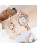 Lvpai Top  2pc/set  Watches Ladies Beautiful Roman Numerals Watch Set Bracelet Dress Wristwatch Female Clock Montre