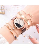 Dropshipping Bracelet Watch Set  Magnet Buckle Cat Women Watches Ladies Quartz Wrist Watch Female Clock Gift Reloj Mujer