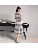 Autumn Plaid Woolen Dress for Women  Spring Sleeveless Vest Dresses Casual Midi Vestidos Mujer