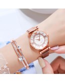  Women Watches Magnetic Ladies Watches Diamond Silver Watch Geometric Surface Casual Quartz Wrist Watches Dropshipping