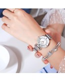  Women Watches Magnetic Ladies Watches Diamond Silver Watch Geometric Surface Casual Quartz Wrist Watches Dropshipping