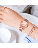  Women Watches Magnetic Ladies Watches Diamond Silver Watch Geometric Surface Casual Quartz Wrist Watches Dropshipping