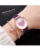   Women Watches Love Magnet Watch Buckle  Casual Female Wristwatch Simple 2pc/set Bracelet Clock Montre Femme