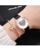   Women Watches Love Magnet Watch Buckle  Casual Female Wristwatch Simple 2pc/set Bracelet Clock Montre Femme