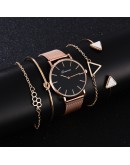 5pcs Women Watches  Wrist Watch Simple Relogio Feminino Clock For Women Female Rose Gold Quartz Ladies Bracelet Watch New