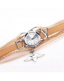 Duoya  Watches For Women  Silver Heart Pendant Leather Belt Quartz Clock Ladies Wrist Watch Bracelet Zegarek Damski