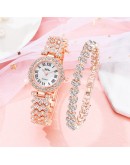 Diamond Women   Watch Rhinestone Elegant Ladies Watches Rose Gold Clock Wrist Watches For Women Relogio Feminino