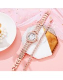 Diamond Women   Watch Rhinestone Elegant Ladies Watches Rose Gold Clock Wrist Watches For Women Relogio Feminino