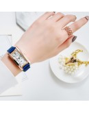 Women Rectangle Dial Watches  Rose Gold Mesh Belt Magnetic Quartz Clock Ladies Dress Wrist Watch Classic Bracelet Clock