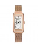 Women Rectangle Dial Watches  Rose Gold Mesh Belt Magnetic Quartz Clock Ladies Dress Wrist Watch Classic Bracelet Clock