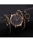 Watch Set Women 5pcs Woman Quartz Wristwatch Leather Ladies Bracelet  Watch Casual Relogio Femenino Gift For Girlfriend