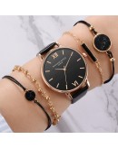 Watch Set Women 5pcs Woman Quartz Wristwatch Leather Ladies Bracelet  Watch Casual Relogio Femenino Gift For Girlfriend