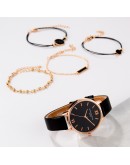 Watch Set Women 5pcs Woman Quartz Wristwatch Leather Ladies Bracelet  Watch Casual Relogio Femenino Gift For Girlfriend