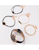 Watch Set Women 5pcs Woman Quartz Wristwatch Leather Ladies Bracelet  Watch Casual Relogio Femenino Gift For Girlfriend