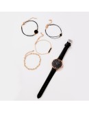 Watch Set Women 5pcs Woman Quartz Wristwatch Leather Ladies Bracelet  Watch Casual Relogio Femenino Gift For Girlfriend